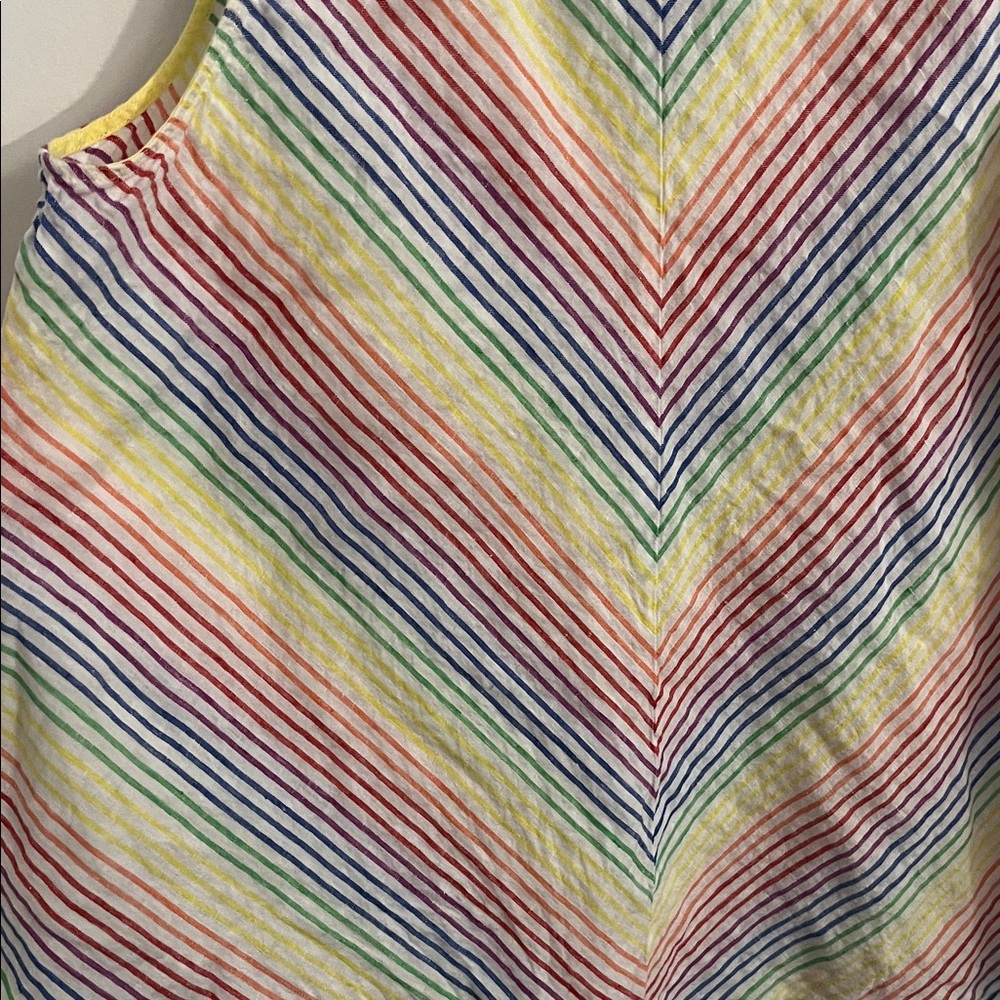 100% Linen 🌈 Rainbow Stripe Tank Top - Picture 4 of 6